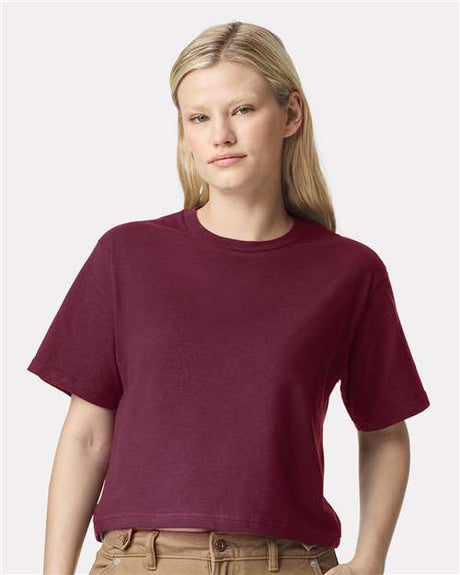 American Apparel Women's Fine Jersey Boxy Tee - American Apparel 102 Burgundy S