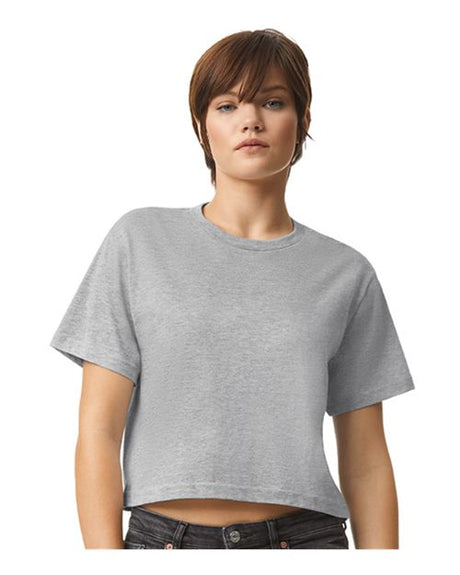 American Apparel Women's Fine Jersey Boxy Tee - American Apparel 102 Heather Grey S