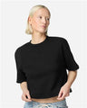 American Apparel Women's French Terry Mid - Length Boxy Top - American Apparel FTCB0 Black S