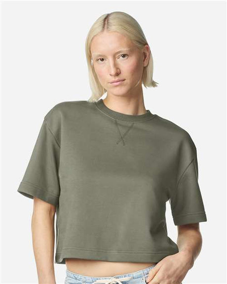 American Apparel Women's French Terry Mid - Length Boxy Top - American Apparel FTCB0 Lieutenant S