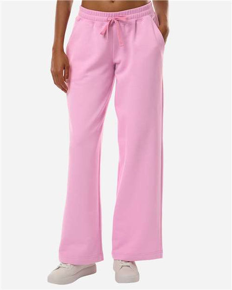 American Apparel Women's French Terry Wide Leg Pants - American Apparel FTP00 Powder Pink S