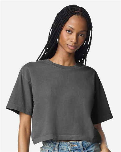 American Apparel Women's Garment - Dyed Heavyweight Cropped Tee - American Apparel 1302GD Faded Black S