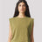 American Apparel Women's Garment - Dyed Heavyweight Muscle Tee - American Apparel 307GD Faded Army S