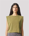 American Apparel Women's Garment - Dyed Heavyweight Muscle Tee - American Apparel 307GD Faded Army S