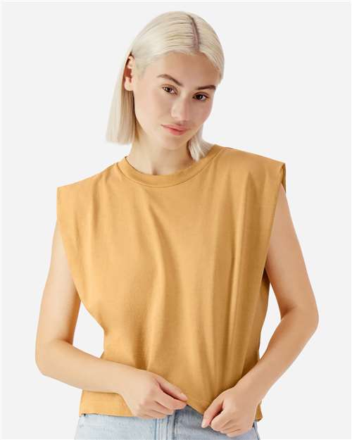 American Apparel Women's Garment - Dyed Heavyweight Muscle Tee - American Apparel 307GD Faded Mustard S