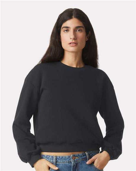 American Apparel Women's ReFlex Fleece Crewneck Sweatshirt - American Apparel RF494 Black S