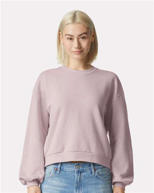American Apparel Women's ReFlex Fleece Crewneck Sweatshirt - American Apparel RF494 Blush S