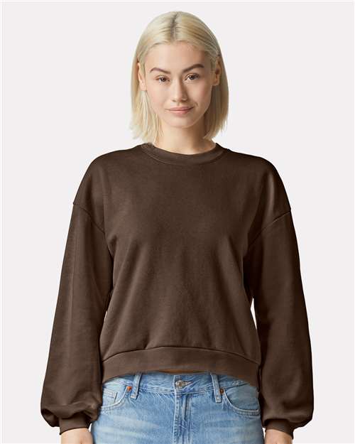 American Apparel Women's ReFlex Fleece Crewneck Sweatshirt - American Apparel RF494 Brown S