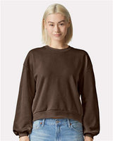 American Apparel Women's ReFlex Fleece Crewneck Sweatshirt - American Apparel RF494 Brown S