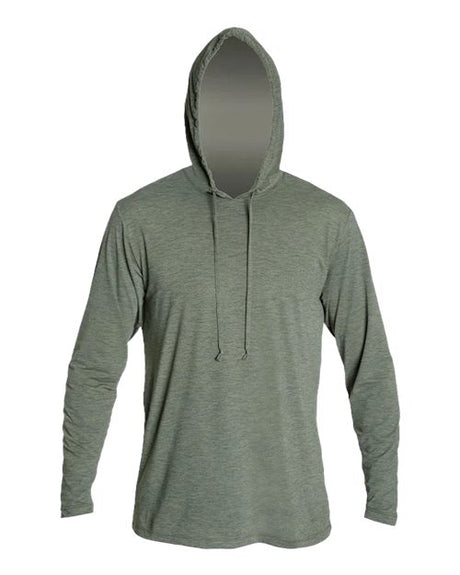 ANETIK Men's Low Pro Tech Hooded Long Sleeve T-Shirt - ANETIK MVLPRH8 Dark Olive Heathered XS Men's Performance Hooded Long Sleeve