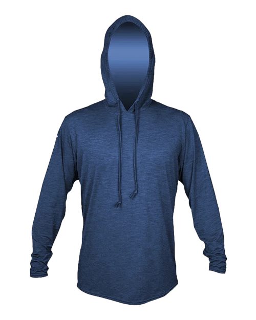 ANETIK Men's Low Pro Tech Hooded Long Sleeve T-Shirt - ANETIK MVLPRH8 Navy Heathered XS Men's Performance Hooded Long Sleeve