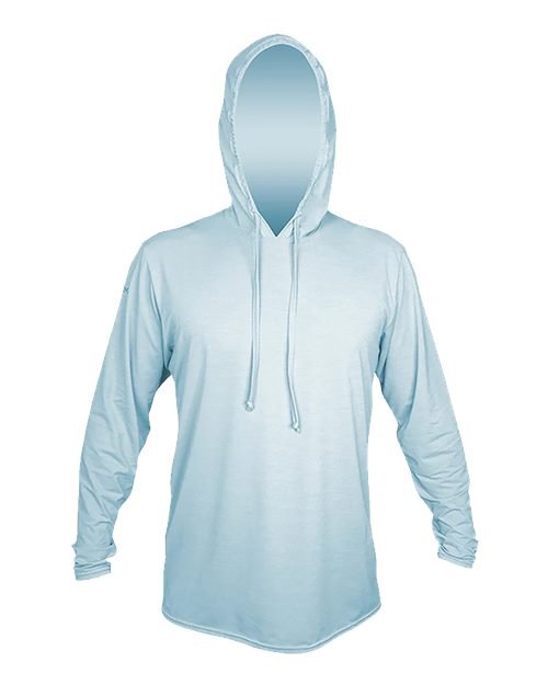 ANETIK Men's Low Pro Tech Hooded Long Sleeve T-Shirt - ANETIK MVLPRH8 Sky Heathered XS Men's Performance Hooded Long Sleeve