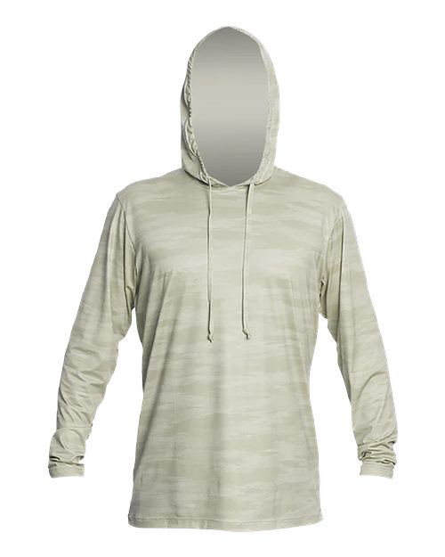 ANETIK Men's Low Pro Tech Hooded Long Sleeve T-Shirt - ANETIK MVLPRH8 Stone Camo XS Men's Performance Hooded Long Sleeve