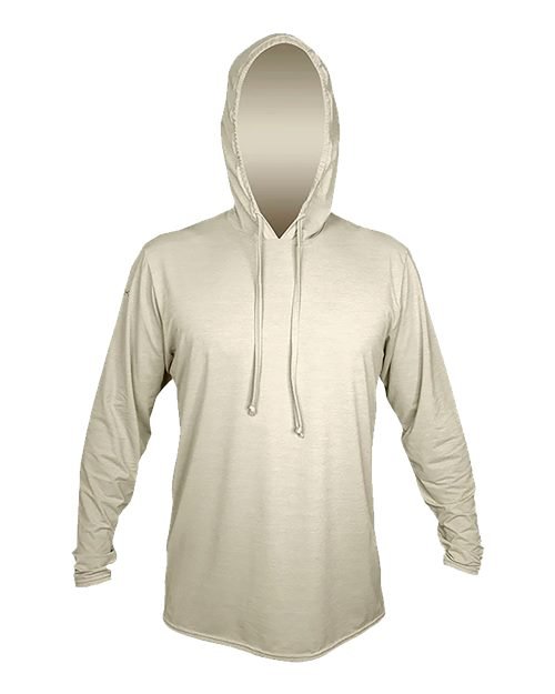 ANETIK Men's Low Pro Tech Hooded Long Sleeve T-Shirt - ANETIK MVLPRH8 Stone Heathered XS Men's Performance Hooded Long Sleeve