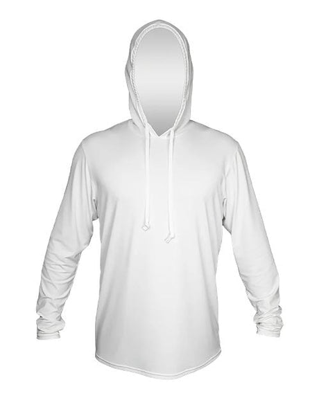 ANETIK Men's Low Pro Tech Hooded Long Sleeve T-Shirt - ANETIK MVLPRH8 White Heathered XS Men's Performance Hooded Long Sleeve