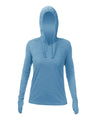ANETIK Women's Breeze Tech Hooded Long Sleeve T-Shirt - ANETIK WSBRZH0 Bahama Heathered XS Women's Performance Hooded Long Sleeve