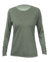 ANETIK Women's Breeze Tech Long Sleeve T-Shirt - ANETIK WSBRZL0 Dark Olive Heathered XS Women's Performance Long Sleeve