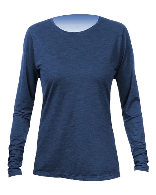 ANETIK Women's Breeze Tech Long Sleeve T-Shirt - ANETIK WSBRZL0 Navy Heathered XS Women's Performance Long Sleeve