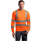 ANSI 107 Class 3 Long Sleeve Snag - Resistant Reflective T-Shirt Safety Orange/ Reflective X - Small Short Sleeve T-Shirts