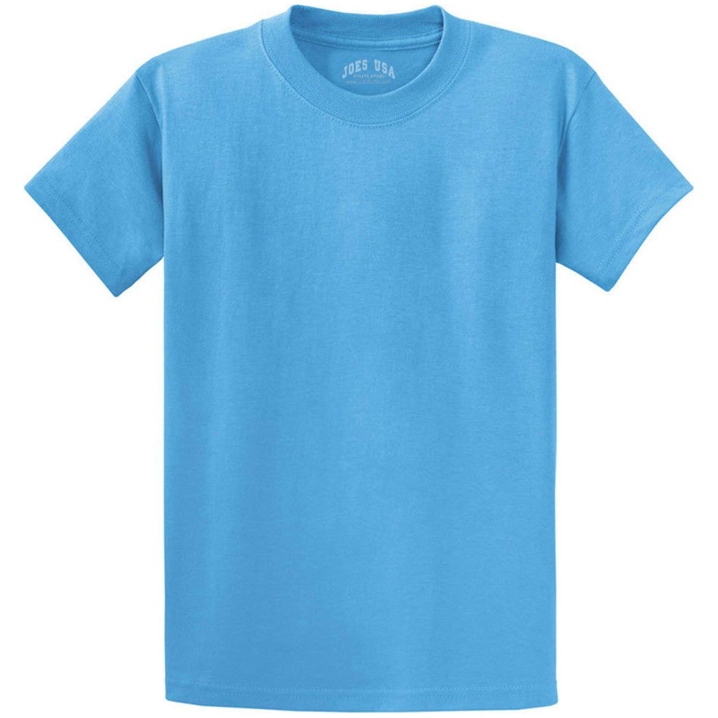 Men's Durable 100% Heavyweight Cotton T-Shirts in Regular, Big, and Tall Sizes Joe's USA Men's Apparel - Aquatic Blue