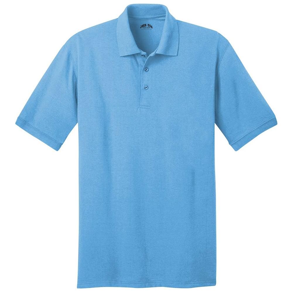 Men's 5.5-Ounce Jersey Knit Polo in Regular, Big & Tall Sizes - Aquatic Blue Joe's USA Aquatic Blue Small