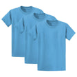 Joe's USA Mens 3-Pack of 100% Heavyweight Cotton T-Shirts Multi-Packs Big & Tall Sizes - Aquatic Blue Joe's USA Aquatic Blue Small