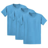 Joe's USA Mens 3-Pack of 100% Heavyweight Cotton T-Shirts Multi-Packs Big & Tall Sizes - Aquatic Blue Joe's USA Aquatic Blue Small