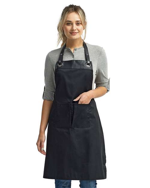 Artisan Collection by Reprime Espresso Bib Apron - Artisan Collection by Reprime RP123 Black/ Black One Size Aprons