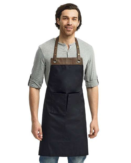Artisan Collection by Reprime Espresso Bib Apron - Artisan Collection by Reprime RP123 Black/ Brown One Size Aprons