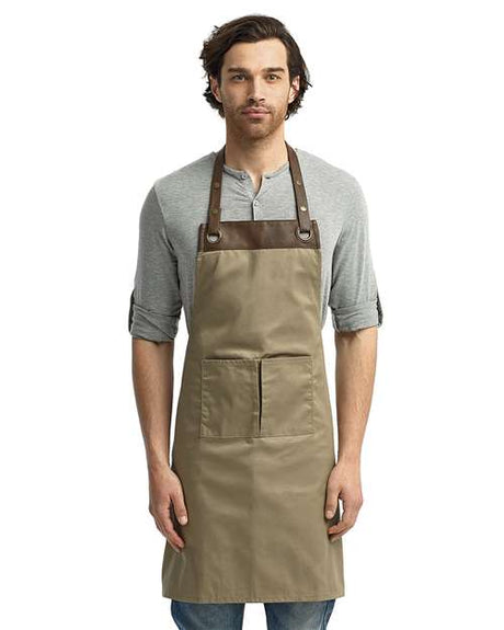 Artisan Collection by Reprime Espresso Bib Apron - Artisan Collection by Reprime RP123 Khaki/ Brown One Size Aprons