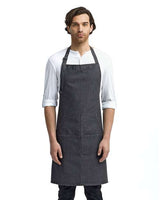 Artisan Collection by Reprime Jeans Stitch Denim Bib Apron - Artisan Collection by Reprime RP126 Black Denim One Size Aprons