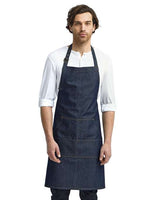 Artisan Collection by Reprime Jeans Stitch Denim Bib Apron - Artisan Collection by Reprime RP126 Indigo Denim One Size Aprons
