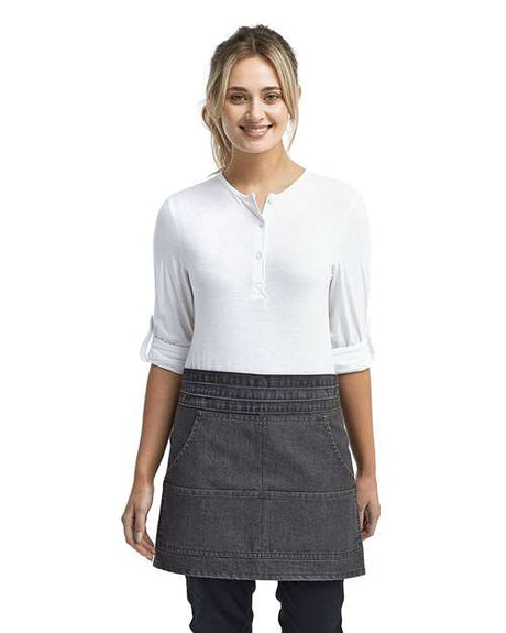 Artisan Collection by Reprime Jeans Stitch Denim Waist Apron - Artisan Collection by Reprime RP125 Black Denim One Size Aprons