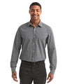 Artisan Collection by Reprime Men's Microcheck Gingham Cotton Shirt - Artisan Collection by Reprime RP220 Black/ White XS