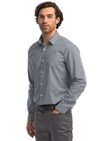 Artisan Collection by Reprime Men's Microcheck Gingham Cotton Shirt - Artisan Collection by Reprime RP220 Navy/ White XS
