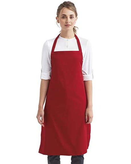 Artisan Collection by Reprime Organic Cotton Bib Apron - Artisan Collection by Reprime RP102 Red One Size Aprons