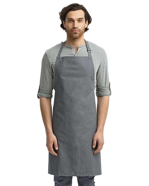 Artisan Collection by Reprime Recycled Bib Apron - Artisan Collection by Reprime RP150 Grey Denim One Size Aprons