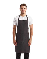 Artisan Collection by Reprime Recycled Pocket Bib Apron - Artisan Collection by Reprime RP154 Black Denim One Size Aprons