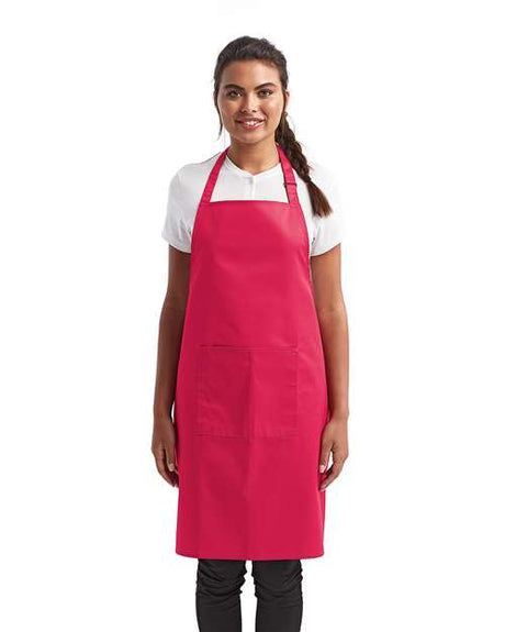 Artisan Collection by Reprime Recycled Pocket Bib Apron - Artisan Collection by Reprime RP154 Hot Pink One Size Aprons