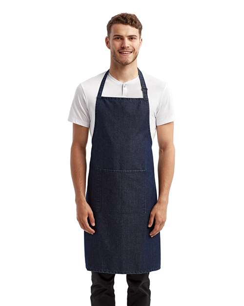 Artisan Collection by Reprime Recycled Pocket Bib Apron - Artisan Collection by Reprime RP154 Indigo Denim One Size Aprons