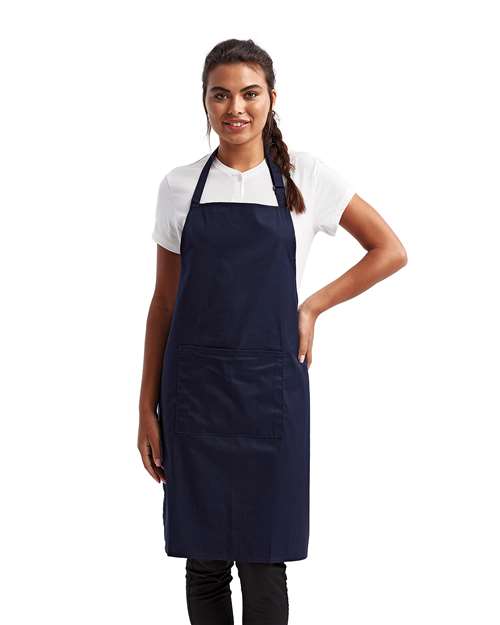 Artisan Collection by Reprime Recycled Pocket Bib Apron - Artisan Collection by Reprime RP154 Navy One Size Aprons