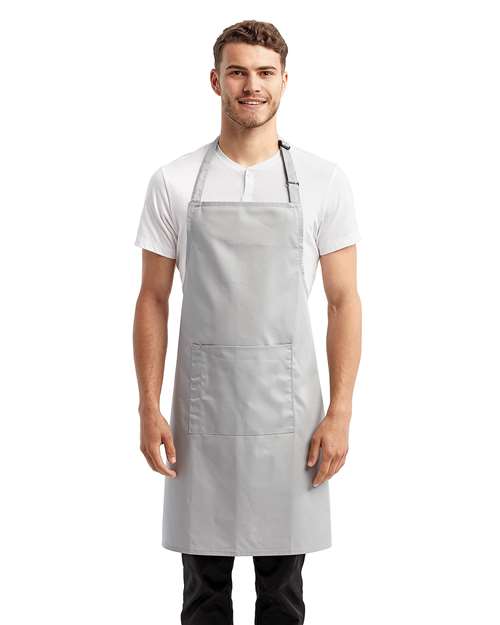 Artisan Collection by Reprime Recycled Pocket Bib Apron - Artisan Collection by Reprime RP154 Silver One Size Aprons