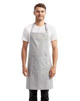 Artisan Collection by Reprime Recycled Pocket Bib Apron - Artisan Collection by Reprime RP154 Silver One Size Aprons