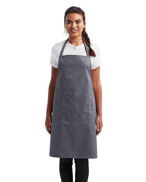 Artisan Collection by Reprime Recycled Pocket Bib Apron - Artisan Collection by Reprime RP154 Steel One Size Aprons