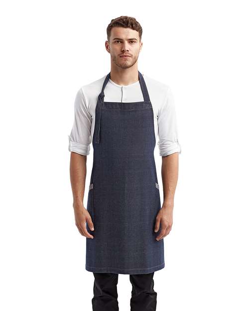Artisan Collection by Reprime Regenerate Recycled Bib Apron - Artisan Collection by Reprime RP122 Black Denim One Size Aprons