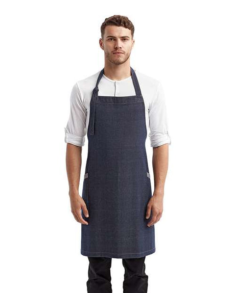 Artisan Collection by Reprime Regenerate Recycled Bib Apron - Artisan Collection by Reprime RP122 Black Denim One Size Aprons