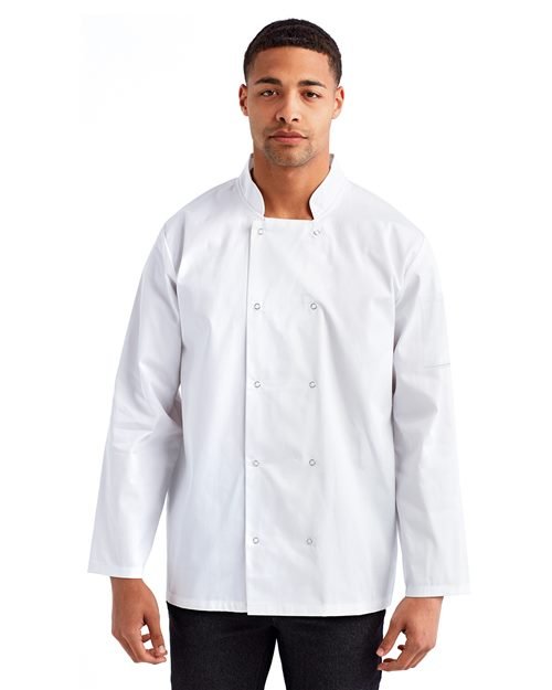 Artisan Collection by Reprime Unisex Ten Studded Front Chef Coat - Artisan Collection by Reprime RP665 Black XS