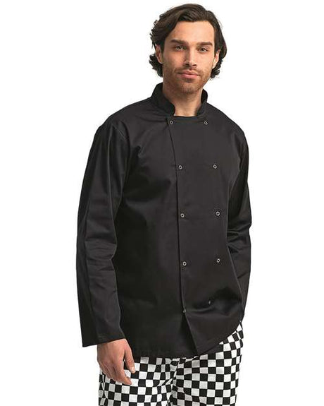 Artisan Collection by Reprime Unisex Ten Studded Front Chef Coat - Artisan Collection by Reprime RP665 Black XS