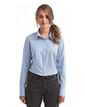 Artisan Collection by Reprime Women's Microcheck Gingham Cotton Shirt - Artisan Collection by Reprime RP320 Light Blue/ White XS
