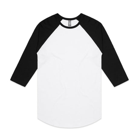 AS Colour Raglan Tee | 5012 | AS Colour 5012 WHITE/BLACK S